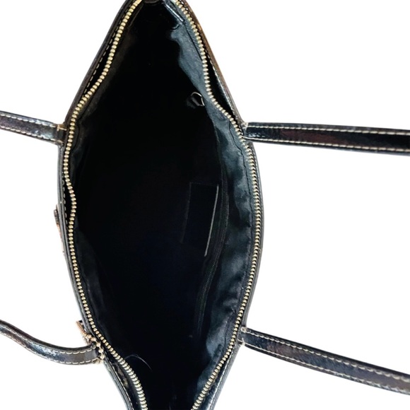 COACH Vintage Luxury Signature Canvas Stripe Canvas Tote in Black/Gray - Picture 12 of 16